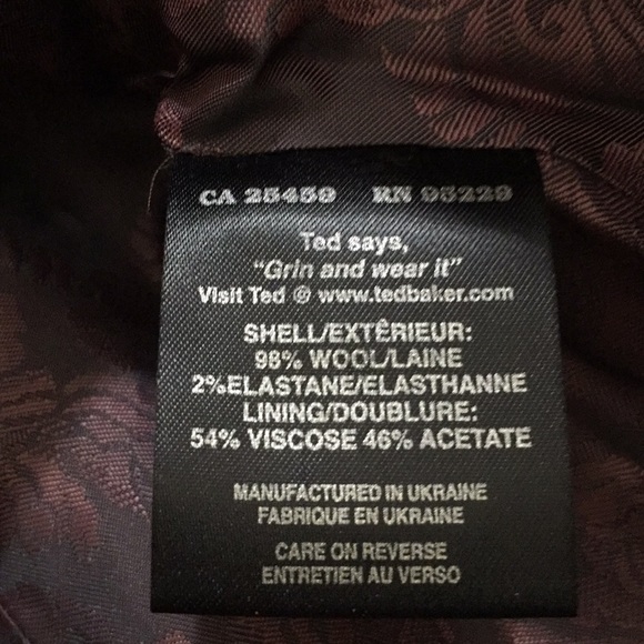 Ted Baker brown wool blend blazer - Picture 6 of 6